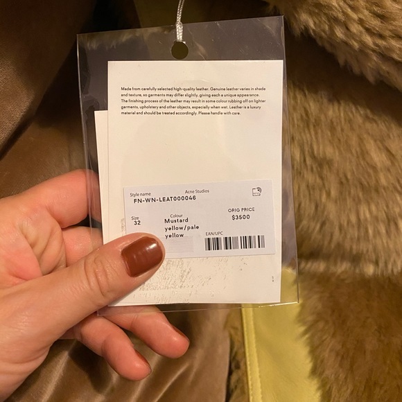 ACNE Studios Lamb Shearling Sheepskin coat teddy bear Green Brown - Picture 10 of 16